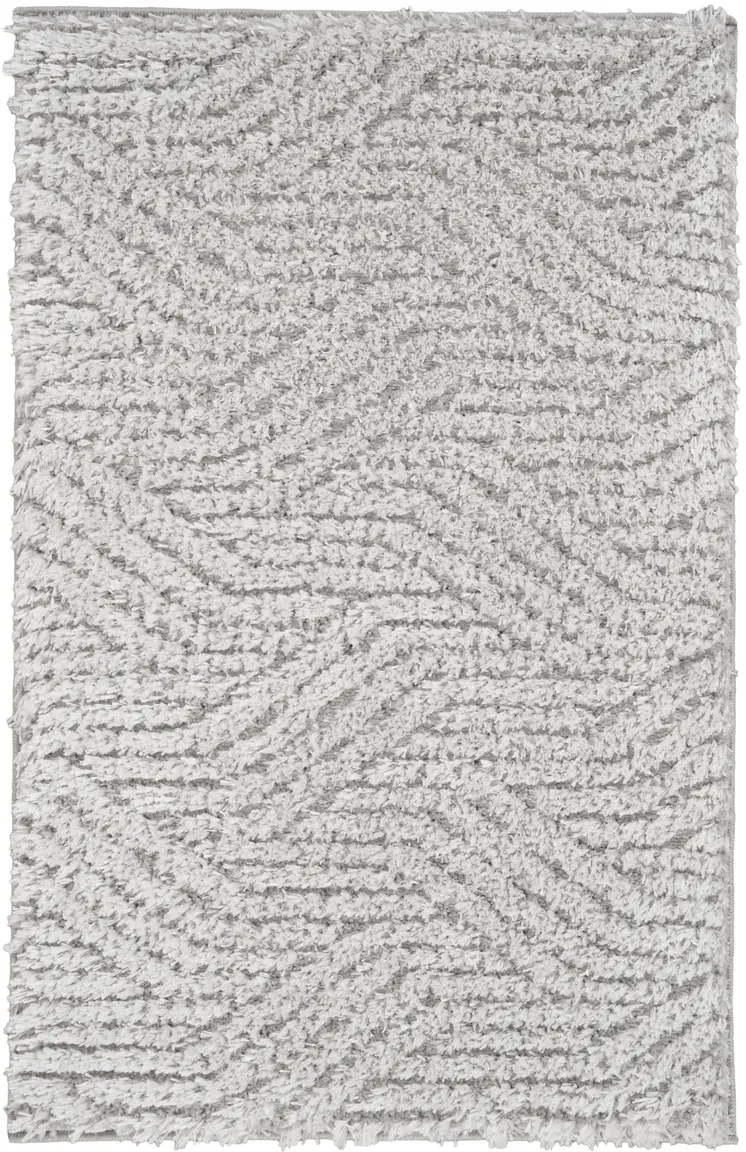 2' X 3' Gray Abstract Power Loom Area Rug
