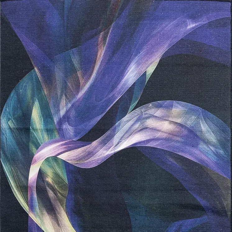 3' X 5' Blue Abstract Power Loom Non Skid Area Rug