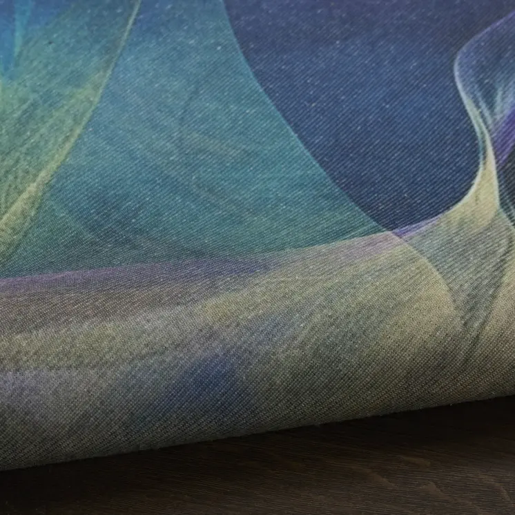 3' X 5' Blue Abstract Power Loom Non Skid Area Rug