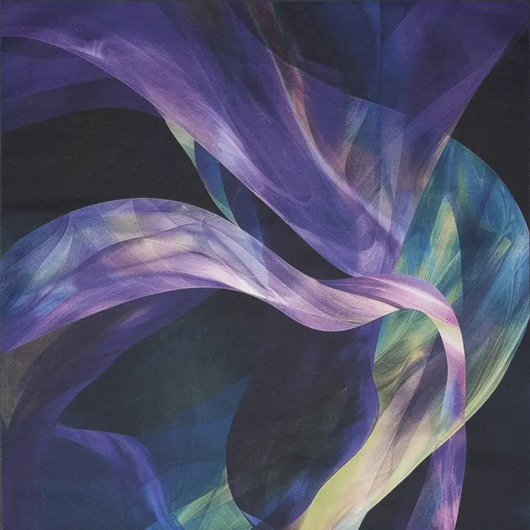 4' X 6' Blue Abstract Power Loom Non Skid Area Rug