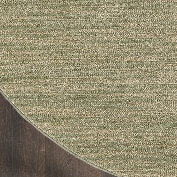 6' Green And Beige Round Abstract Indoor Outdoor Area Rug