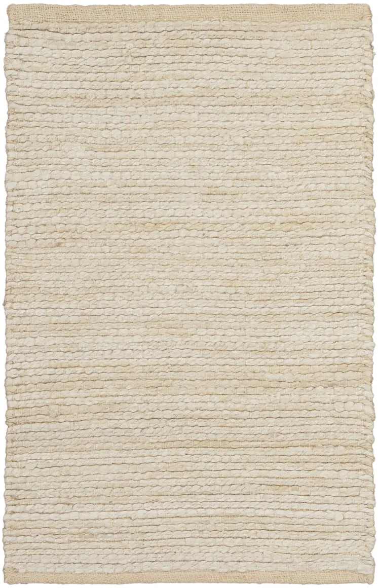 2' X 3' Ivory Jute Hand Woven Area Rug