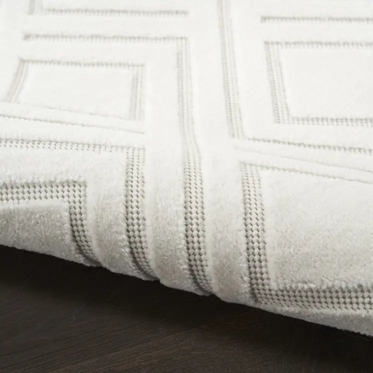 6' Ivory Geometric Runner Rug