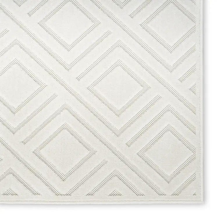 6' Ivory Geometric Runner Rug
