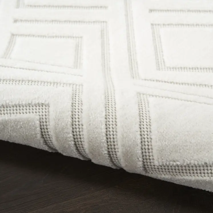 6' Ivory Geometric Runner Rug