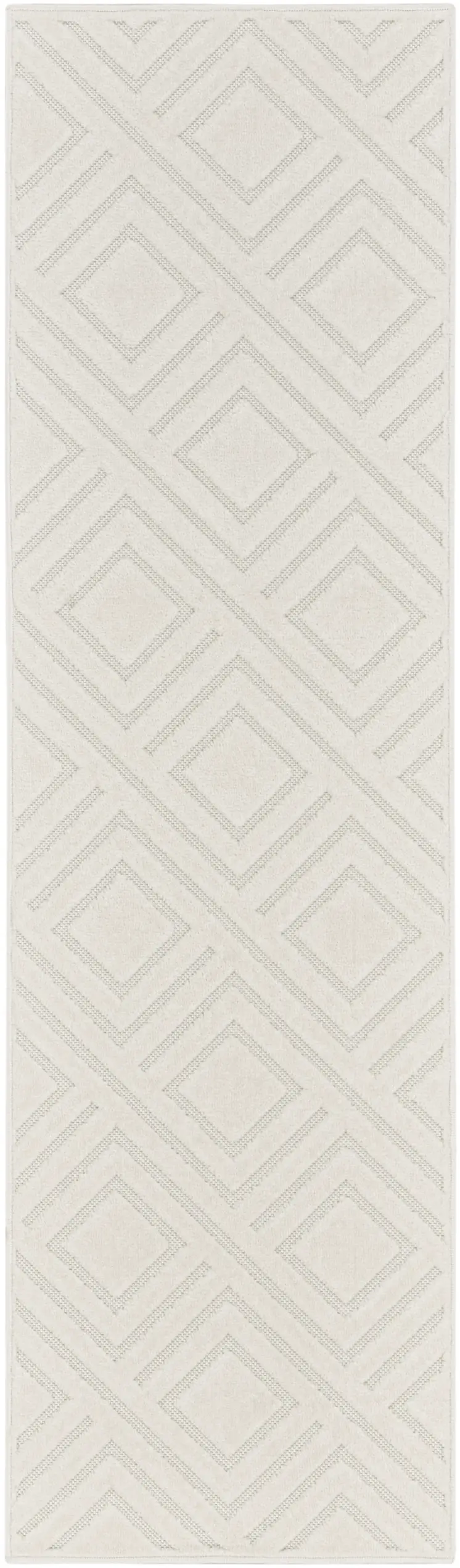 6' Ivory Geometric Runner Rug
