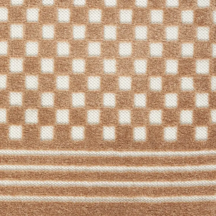 6' Brown Geometric Runner Rug