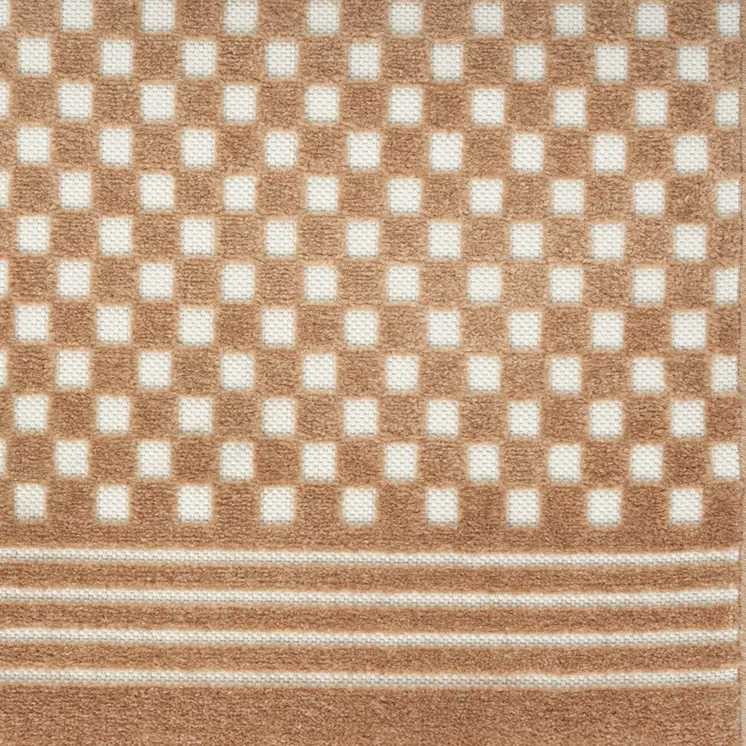 6' Brown Geometric Runner Rug