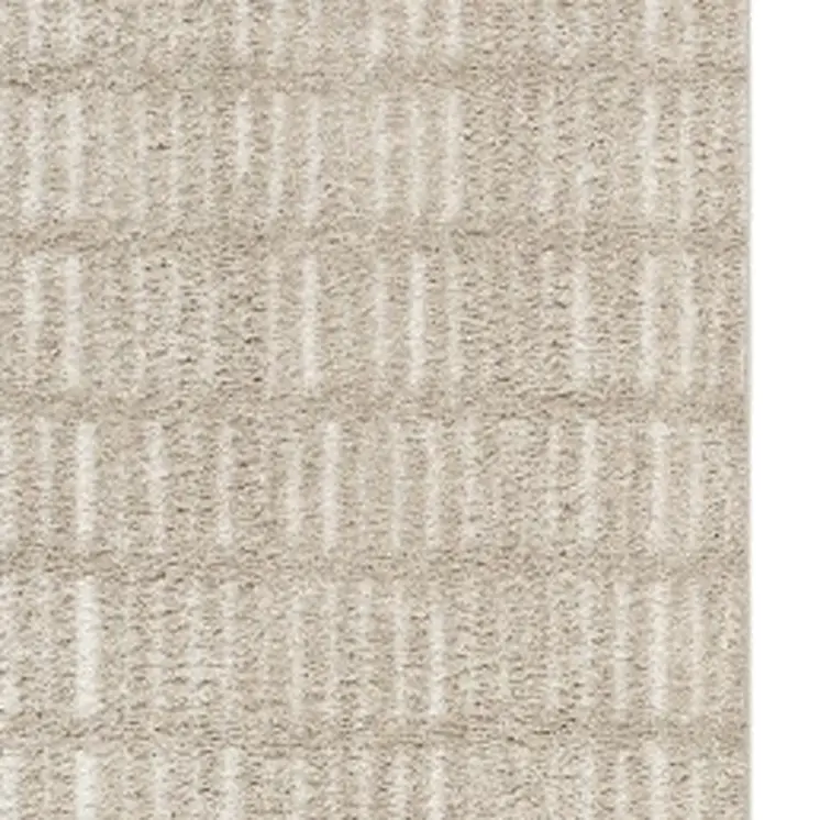 6' Beige Geometric Runner Rug