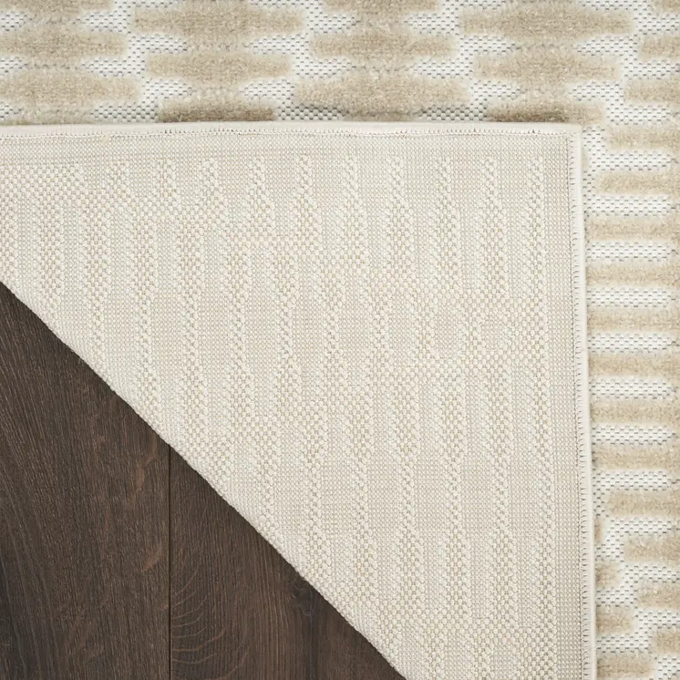 6' Beige Geometric Runner Rug