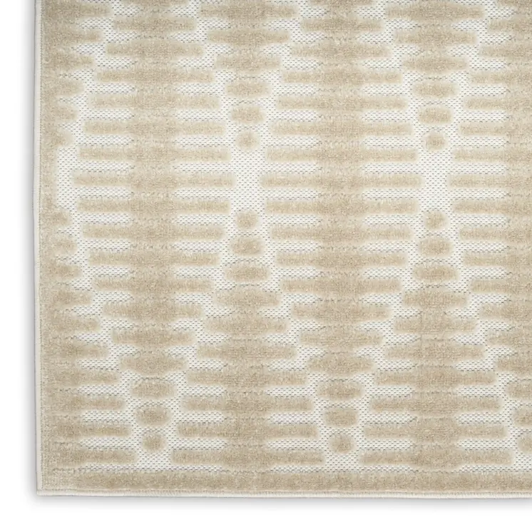 6' Beige Geometric Runner Rug