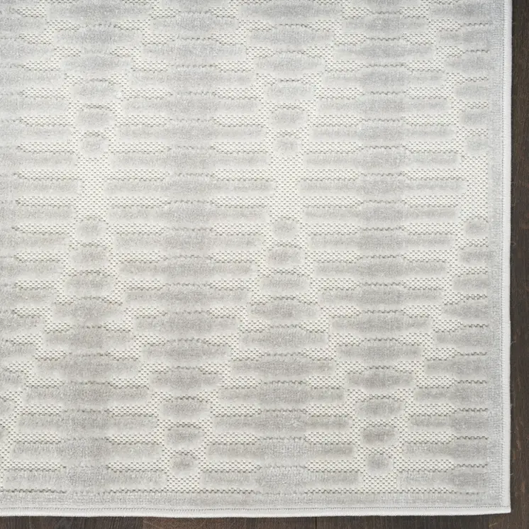 6' Gray Geometric Runner Rug