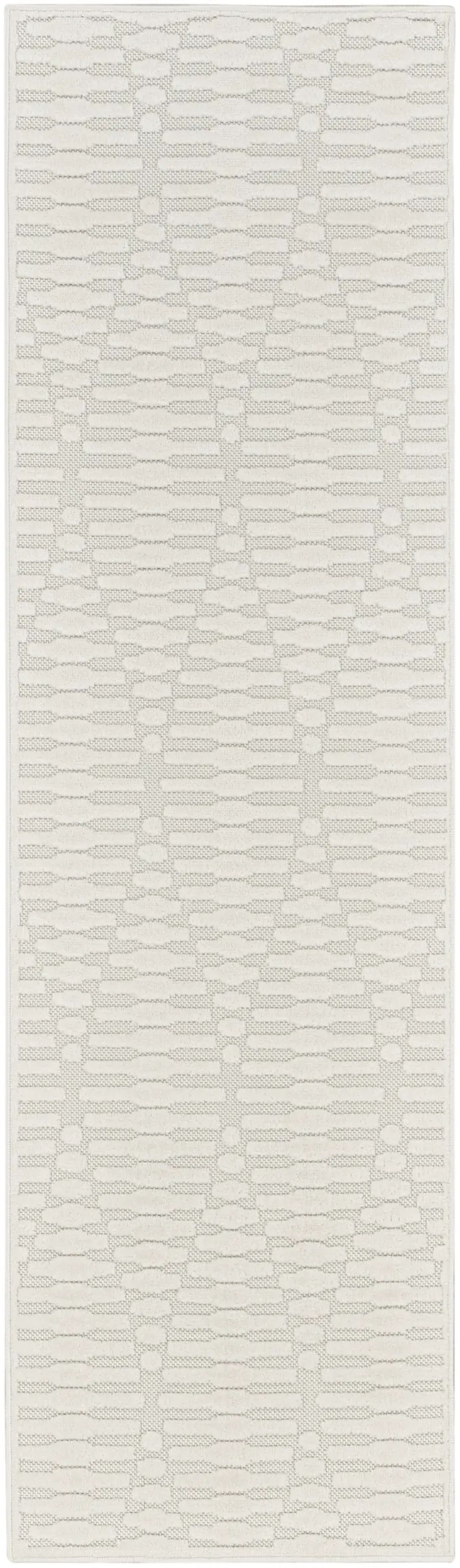 6' Ivory Geometric Runner Rug