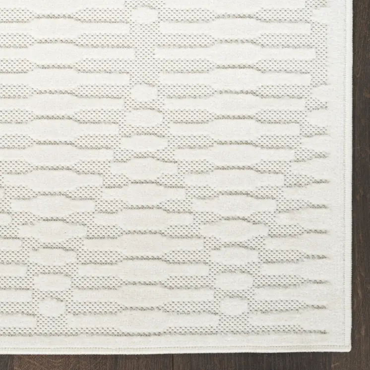 6' Ivory Geometric Runner Rug