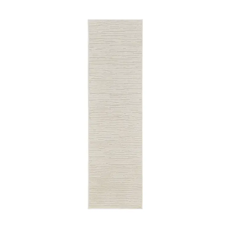 6' Beige Geometric Runner Rug