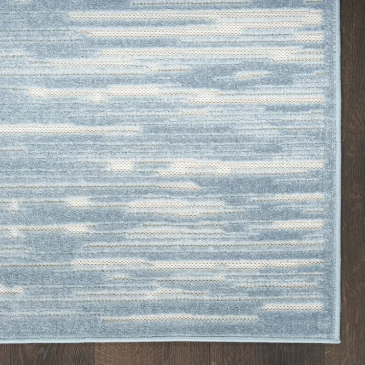 6' Blue Geometric Runner Rug