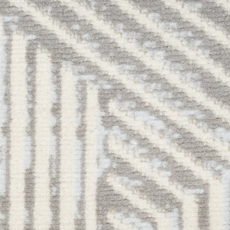 6' Blue Geometric Runner Rug