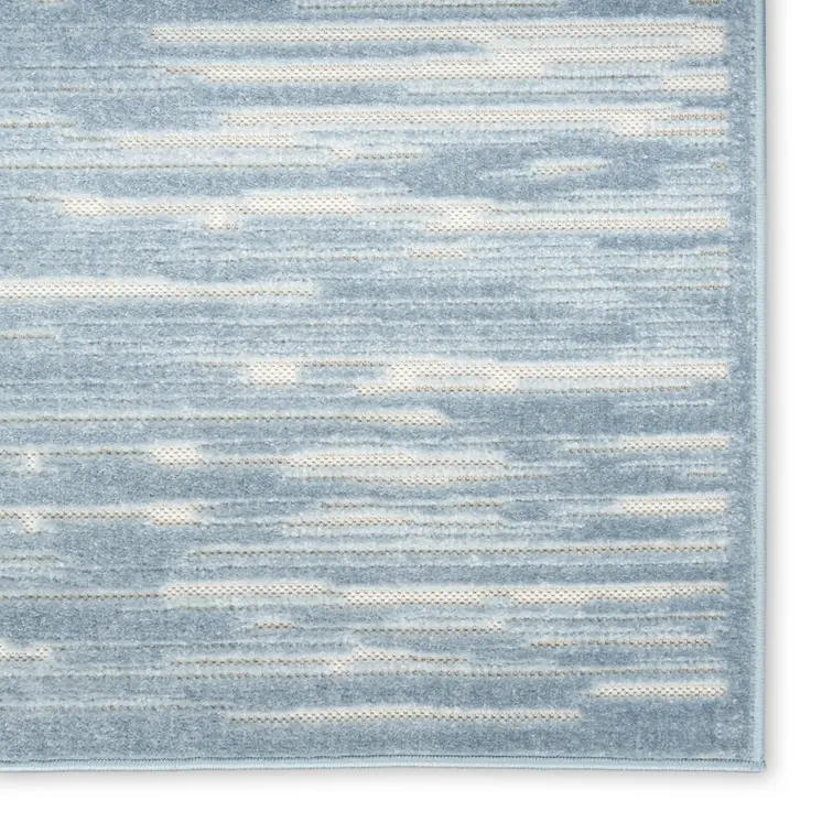 6' Blue Geometric Runner Rug