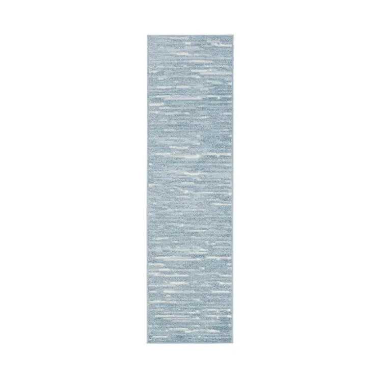 6' Blue Geometric Runner Rug