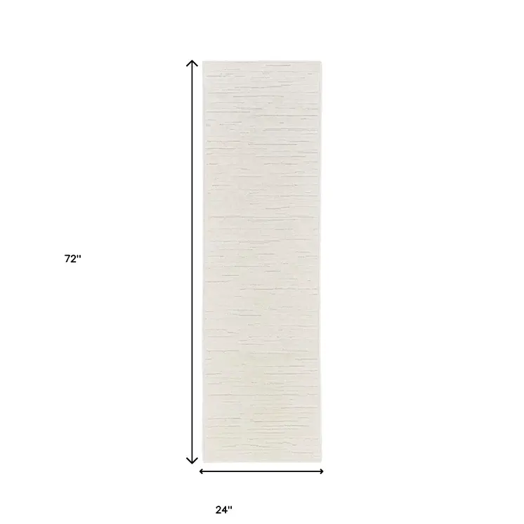 6' Ivory Geometric Runner Rug