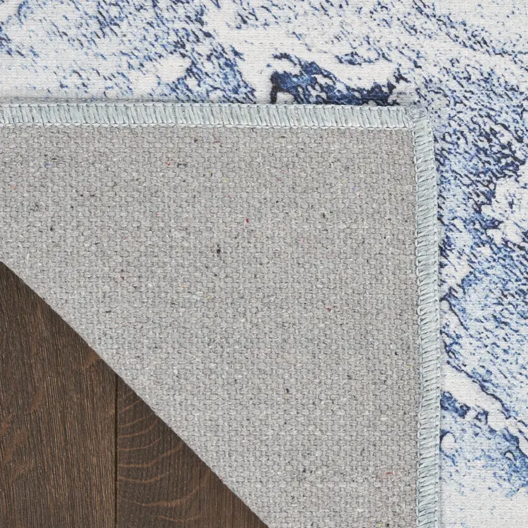8' Ivory Abstract Power Loom Runner Rug