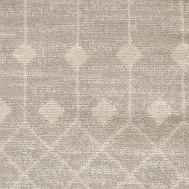 3' X 5' Beige Geometric Power Loom Area Rug