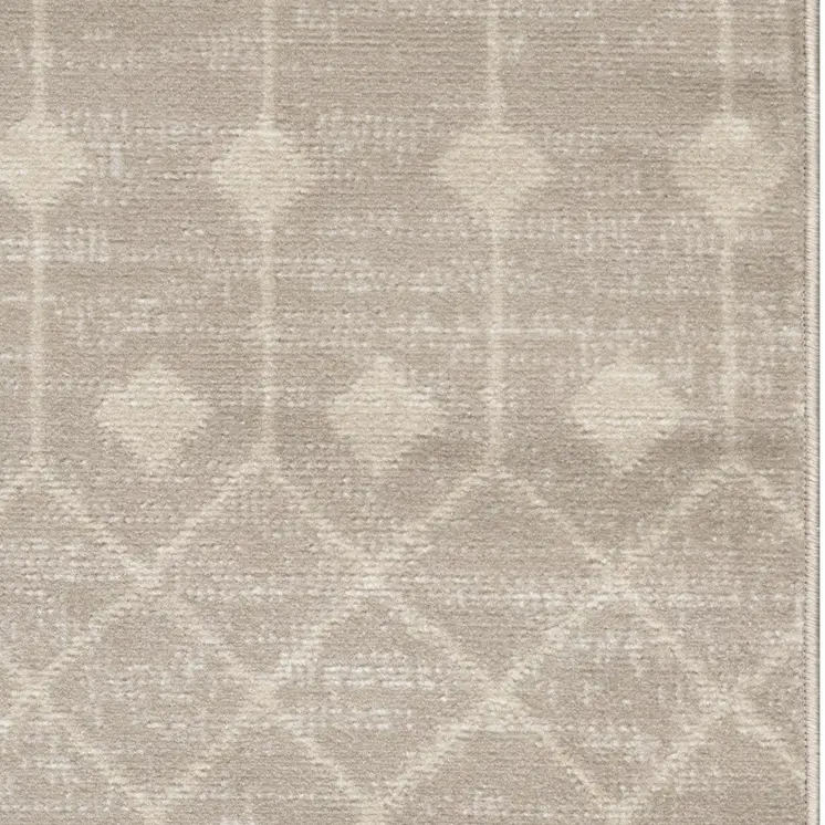 3' X 5' Beige Geometric Power Loom Area Rug