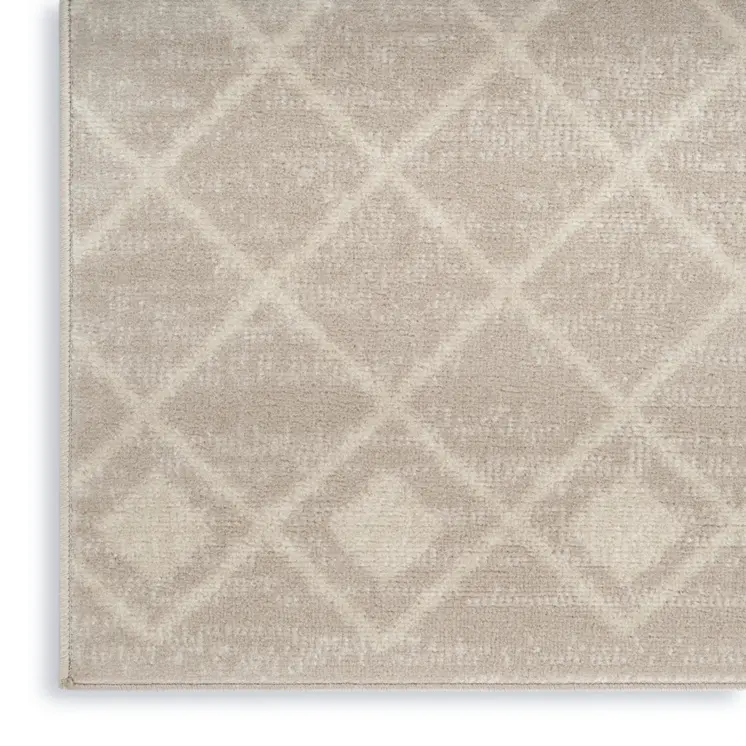 3' X 5' Beige Geometric Power Loom Area Rug