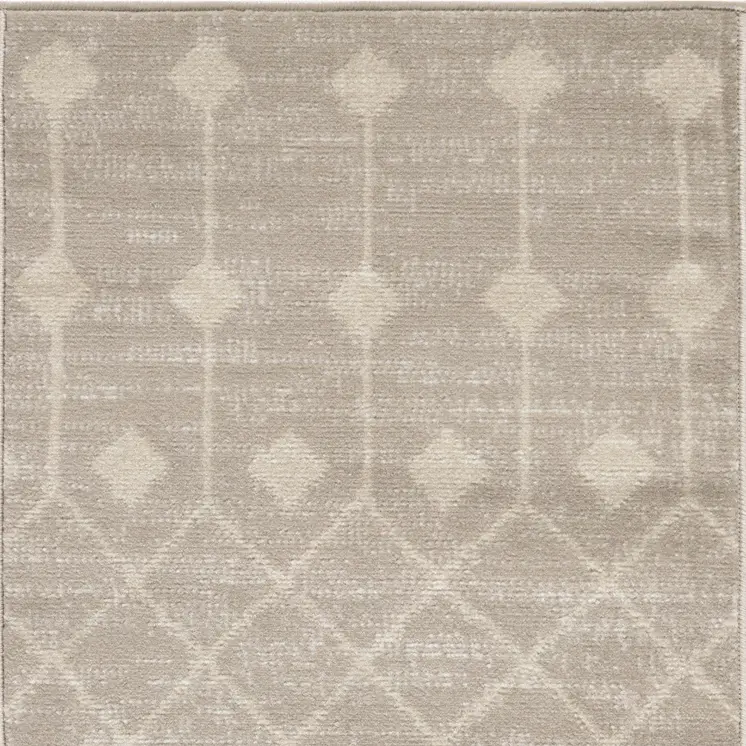 3' X 5' Beige Geometric Power Loom Area Rug