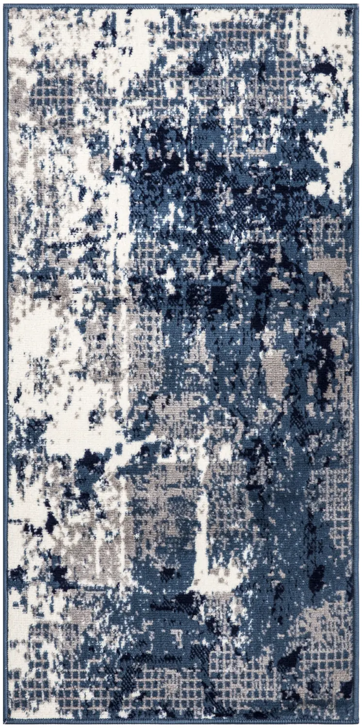3' X 5' Blue Abstract Power Loom Area Rug