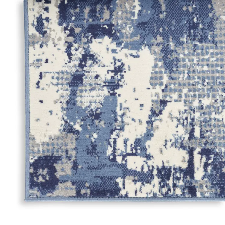 3' X 5' Blue Abstract Power Loom Area Rug