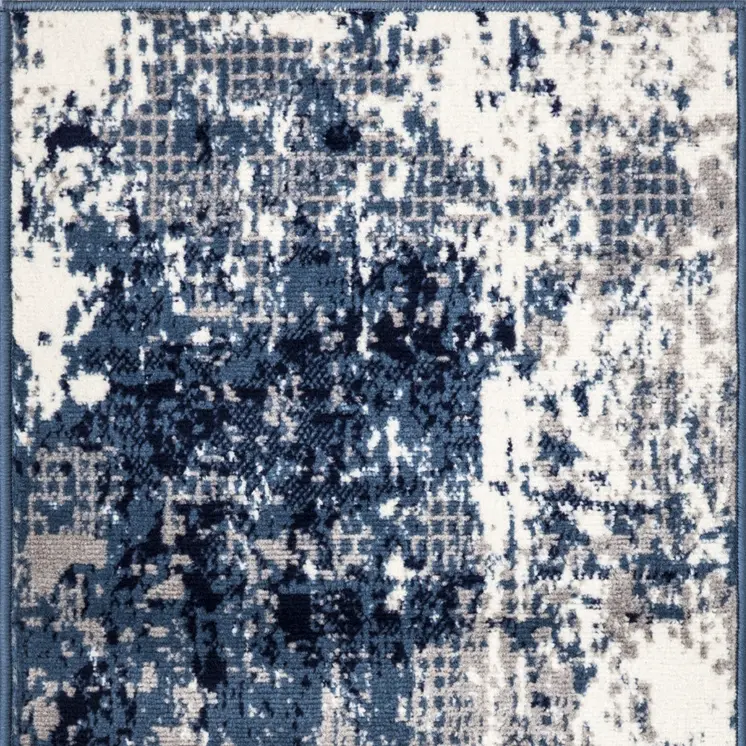 3' X 5' Blue Abstract Power Loom Area Rug
