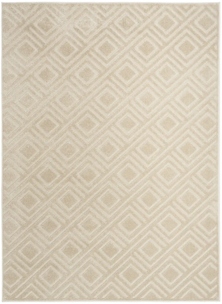 4' X 6' Beige Geometric Area Rug