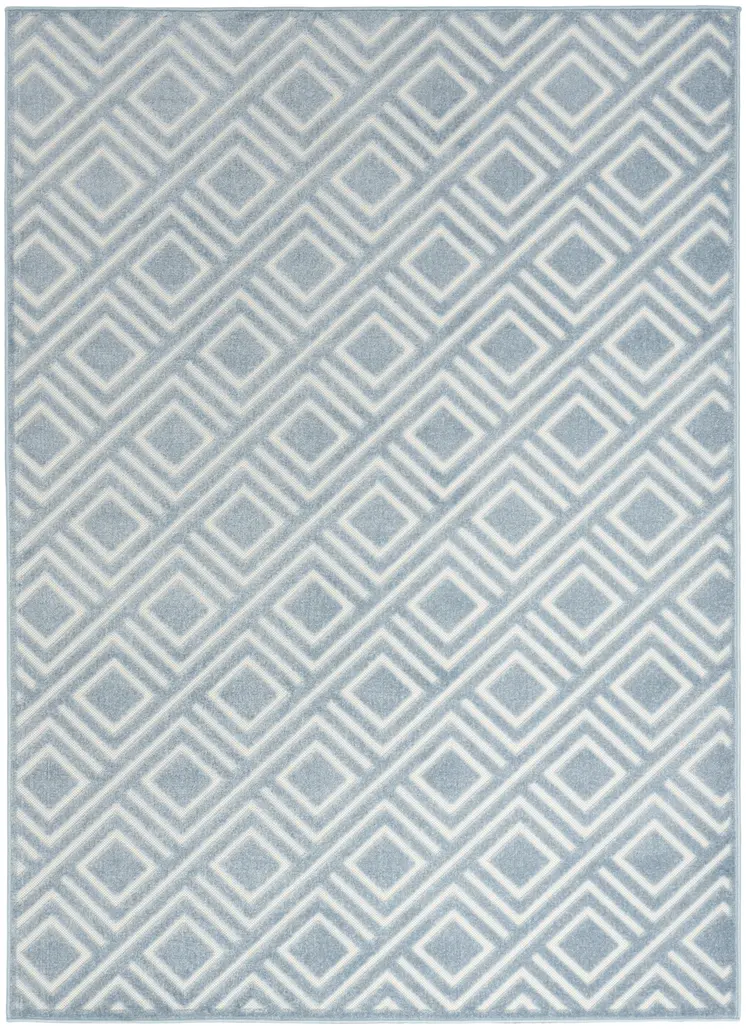 4' X 6' Blue Geometric Area Rug