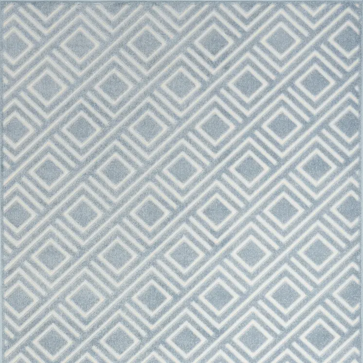 4' X 6' Blue Geometric Area Rug