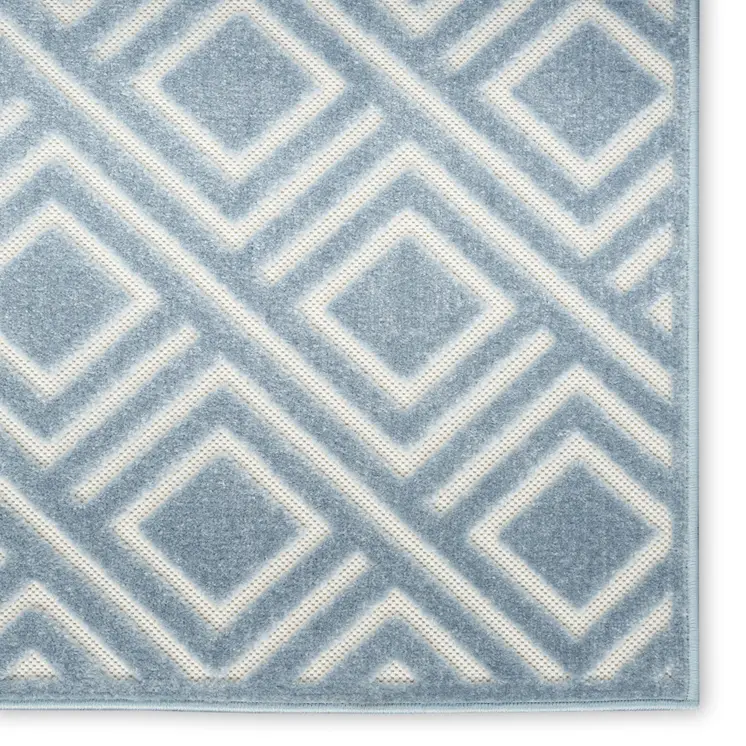 4' X 6' Blue Geometric Area Rug