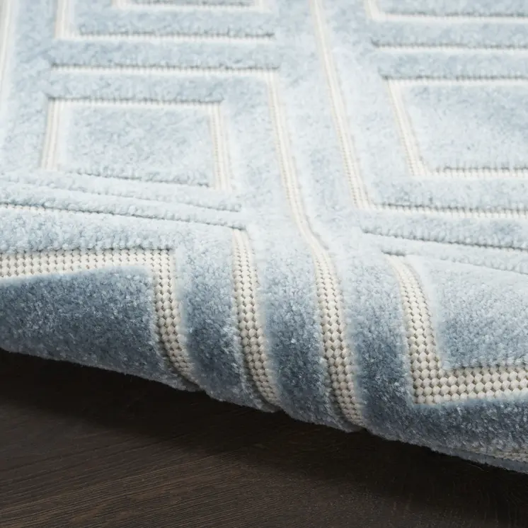 4' X 6' Blue Geometric Area Rug