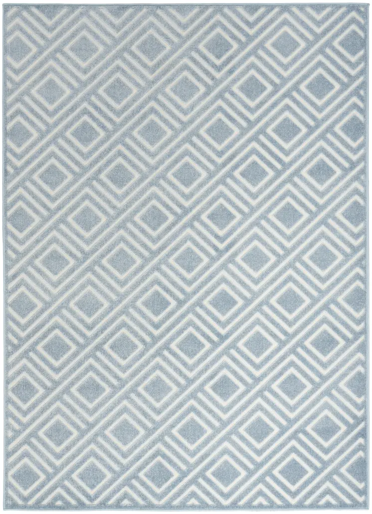 4' X 6' Blue Geometric Area Rug
