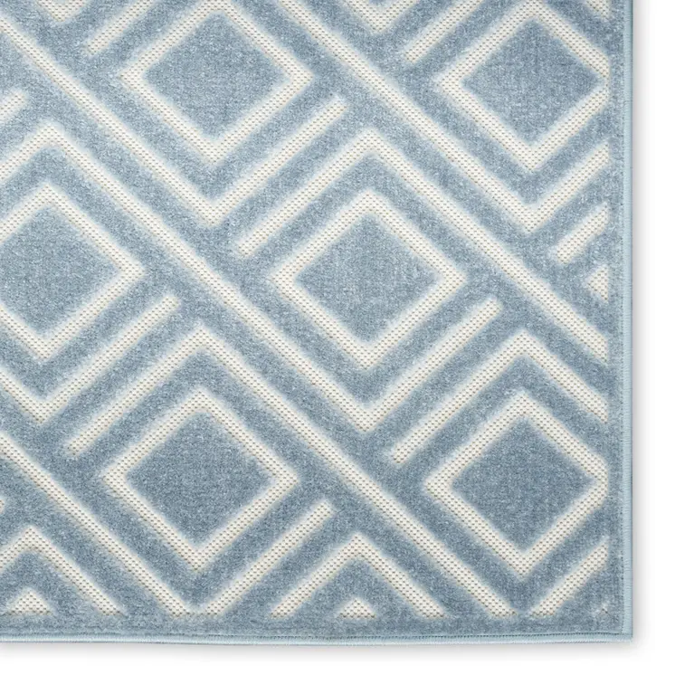 4' X 6' Blue Geometric Area Rug