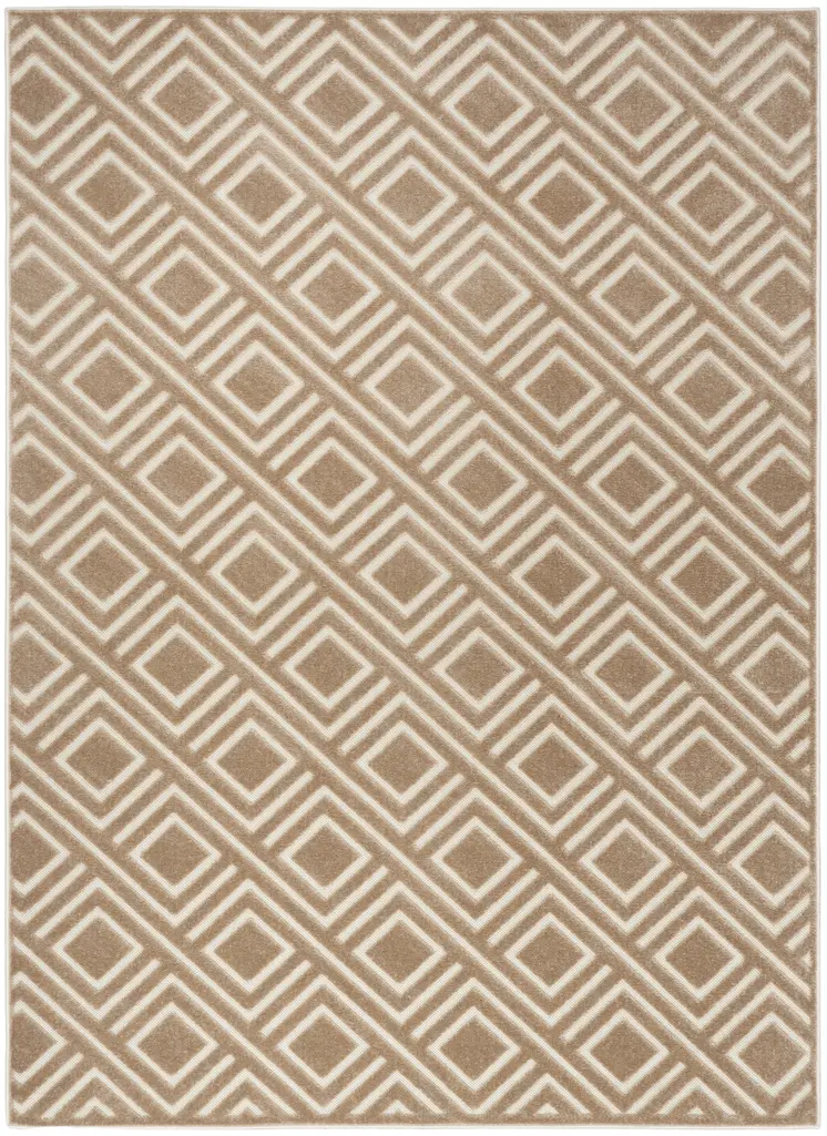 4' X 6' Brown Geometric Area Rug
