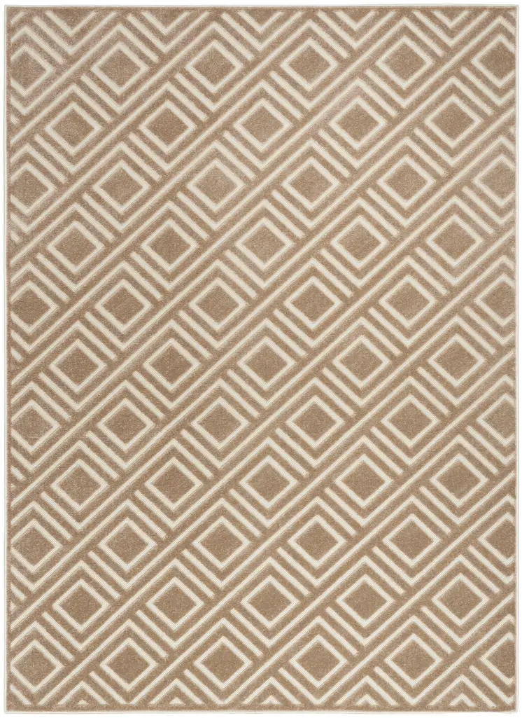 4' X 6' Brown Geometric Area Rug