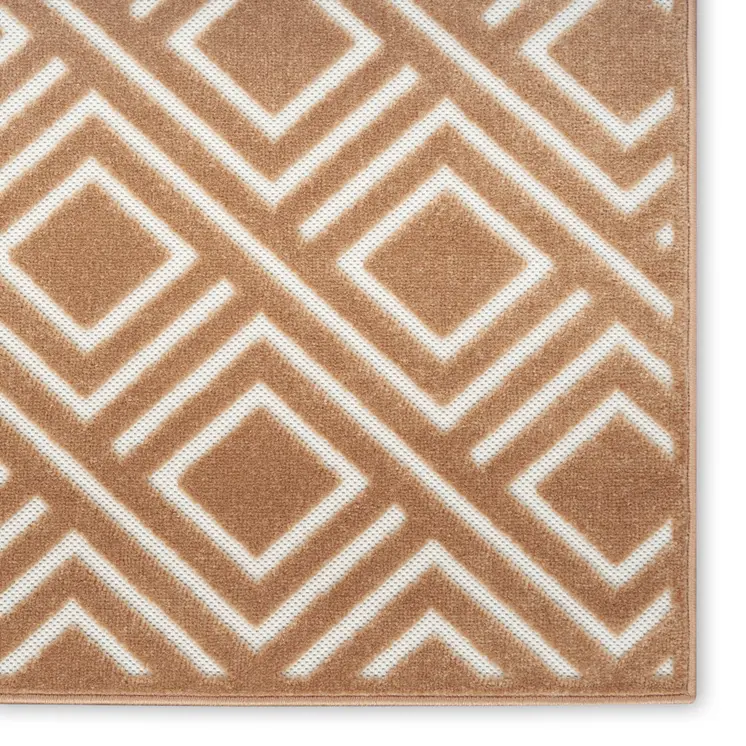 4' X 6' Brown Geometric Area Rug