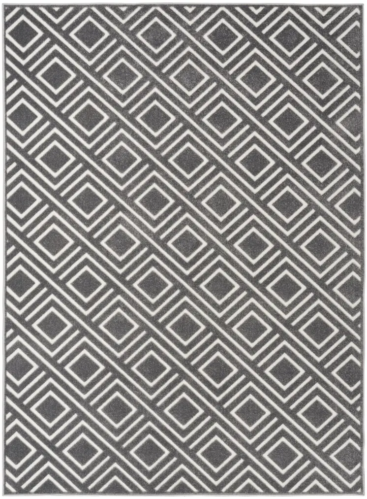4' X 6' Gray Geometric Area Rug
