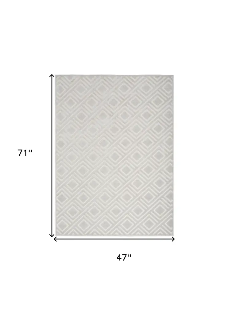 4' X 6' Gray Geometric Area Rug
