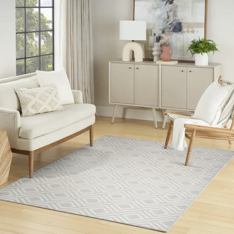 4' X 6' Gray Geometric Area Rug