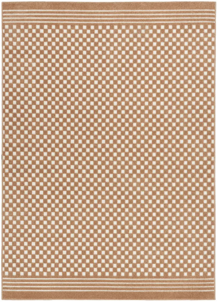 4' X 6' Brown Geometric Area Rug