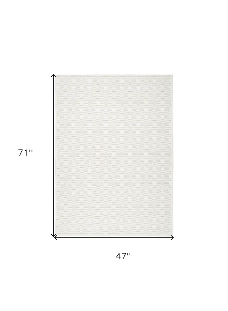4' X 6' Ivory Geometric Area Rug