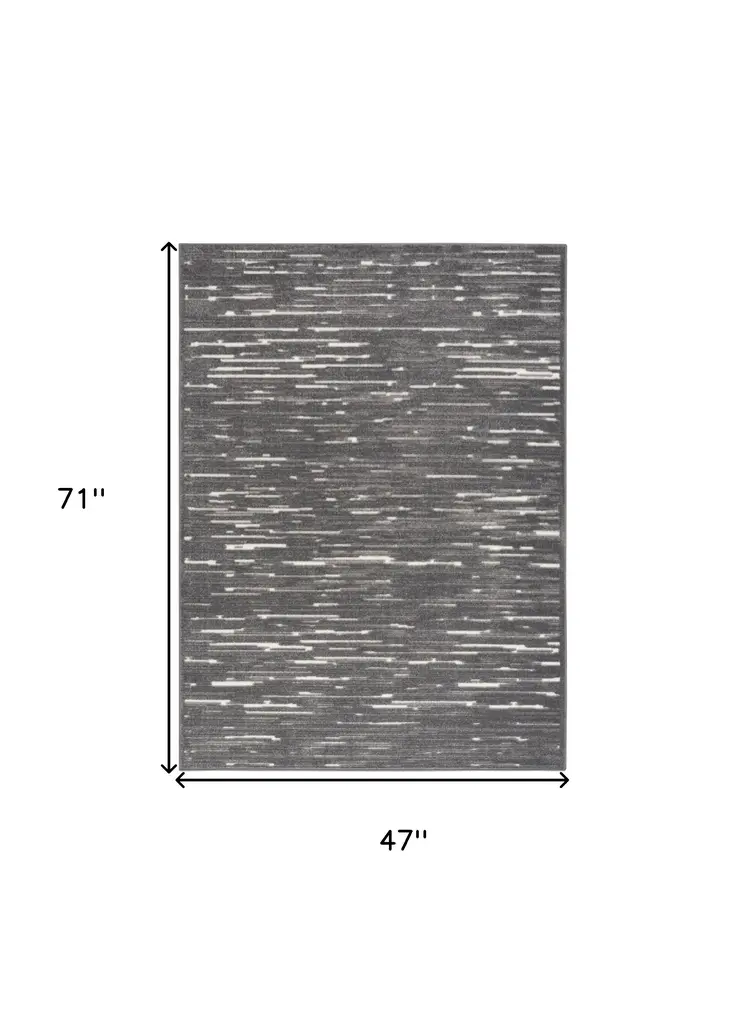 4' X 6' Gray Geometric Area Rug