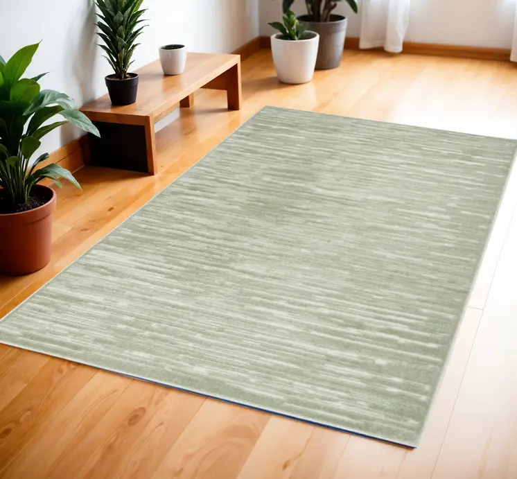 4' X 6' Green Geometric Area Rug