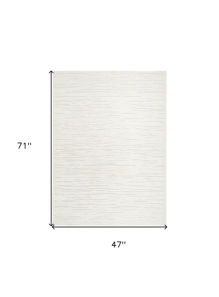 4' X 6' Ivory Geometric Area Rug